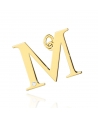 Zawieszka złota literka M z diamentem duża
