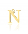 Zawieszka złota literka N z diamentem mała
