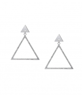 Kolczyki srebrne trójkąty z cyrkoniami