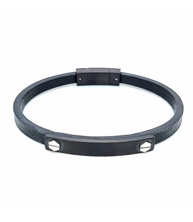 Bransoletka skórzana ze stalą