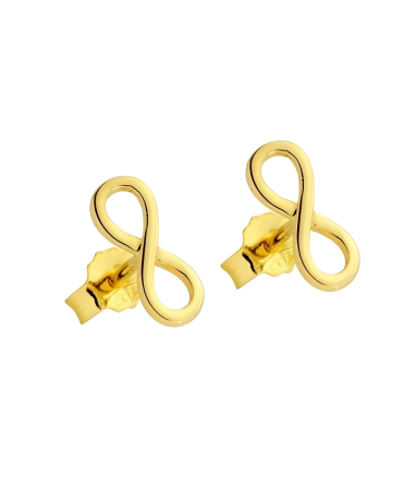 Kolczyki złote znak nieskończoności