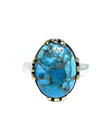 Pierścionek srebrny z turkusem