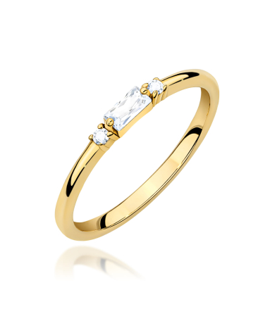 Pierścionek złoty z diamentami