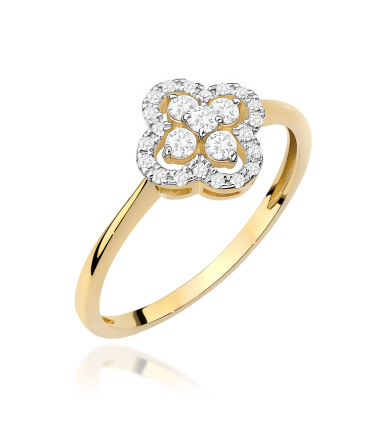 Pierścionek złoty z diamentami