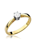 Pierścionek złoty z diamentem laboratoryjnym 0,30ct