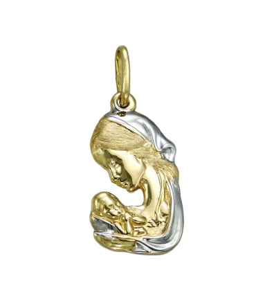 Medalik złoty Matka Boska