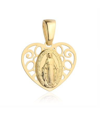 Medalik złoty Cudowny w sercu