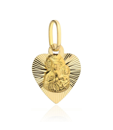 Medalik złoty Matka Boska serce