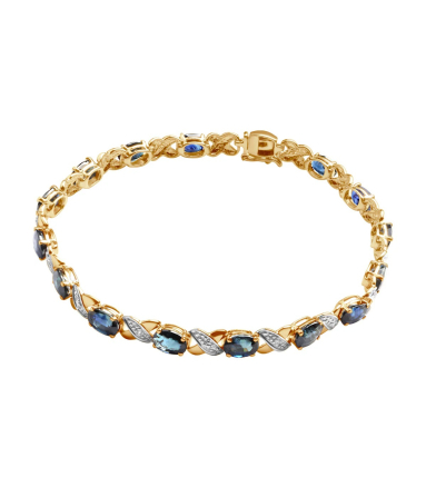 Bransoletka złota z szafirami i diamentami