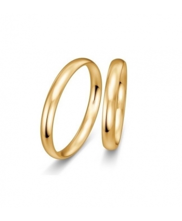 Złote obrączki ślubne półokrągłe 3 mm-żółte złoto